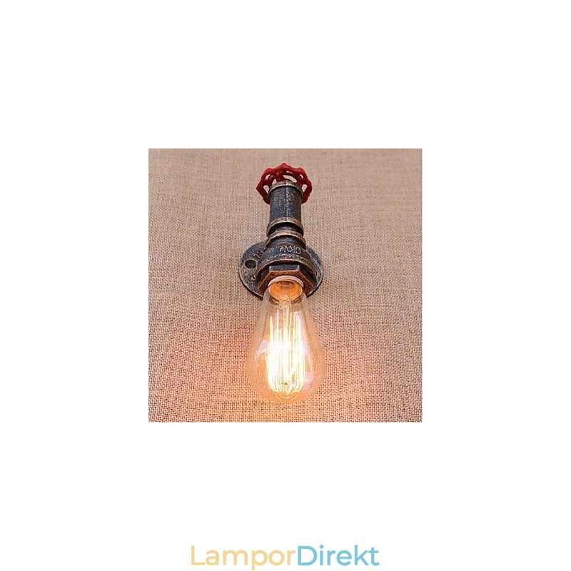 Nostalgi Enkel Vattenpipa Dekorativ Liten Vägglampa Vägglampa