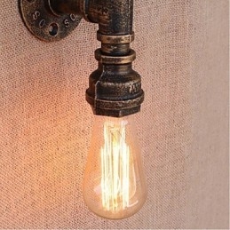 Nostalgi Enkel Vattenpipa Dekorativ Liten Vägglampa Vägglampa