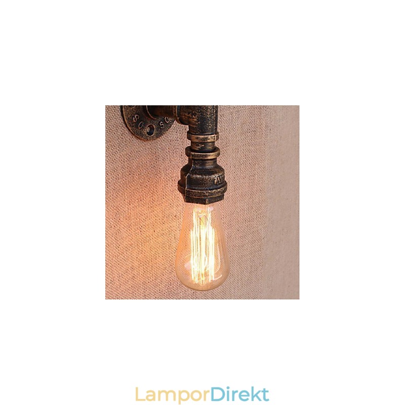 Nostalgi Enkel Vattenpipa Dekorativ Liten Vägglampa Vägglampa