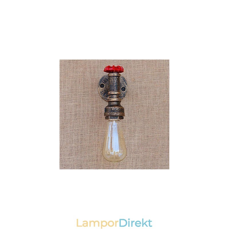 Nostalgi Enkel Vattenpipa Dekorativ Liten Vägglampa Vägglampa