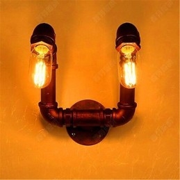 American Bar Xiang Sovrumsgång Vattenrör Vägglampa Retro Industrijärn Vägglampa