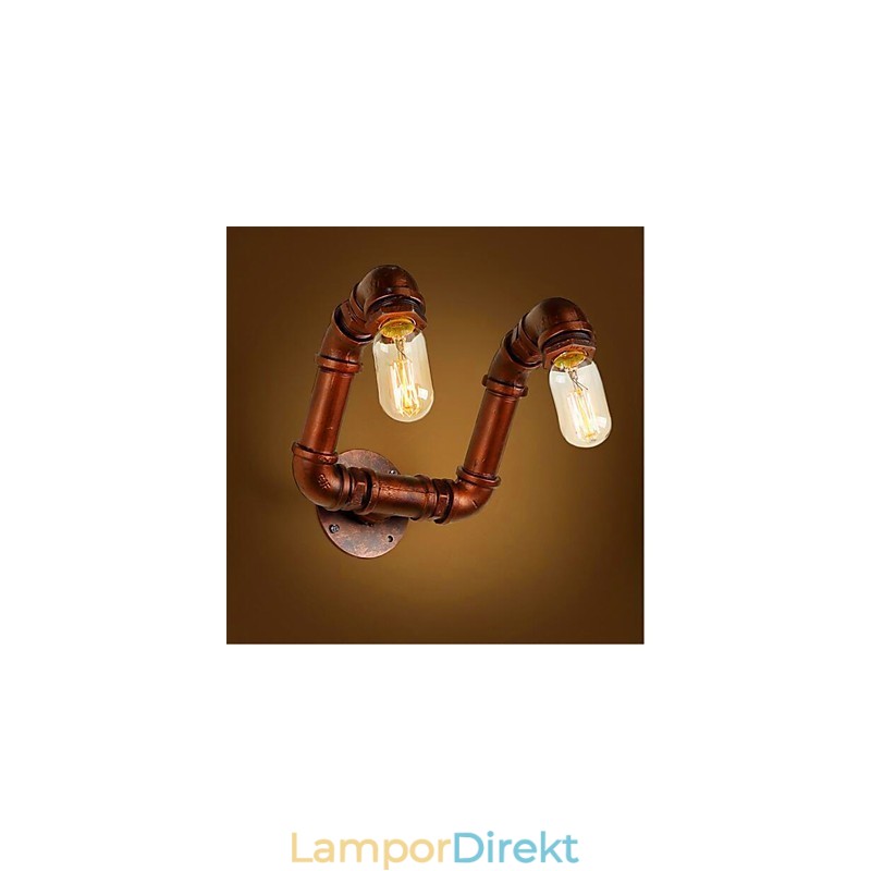 American Bar Xiang Sovrumsgång Vattenrör Vägglampa Retro Industrijärn Vägglampa