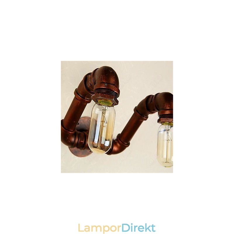 American Bar Xiang Sovrumsgång Vattenrör Vägglampa Retro Industrijärn Vägglampa