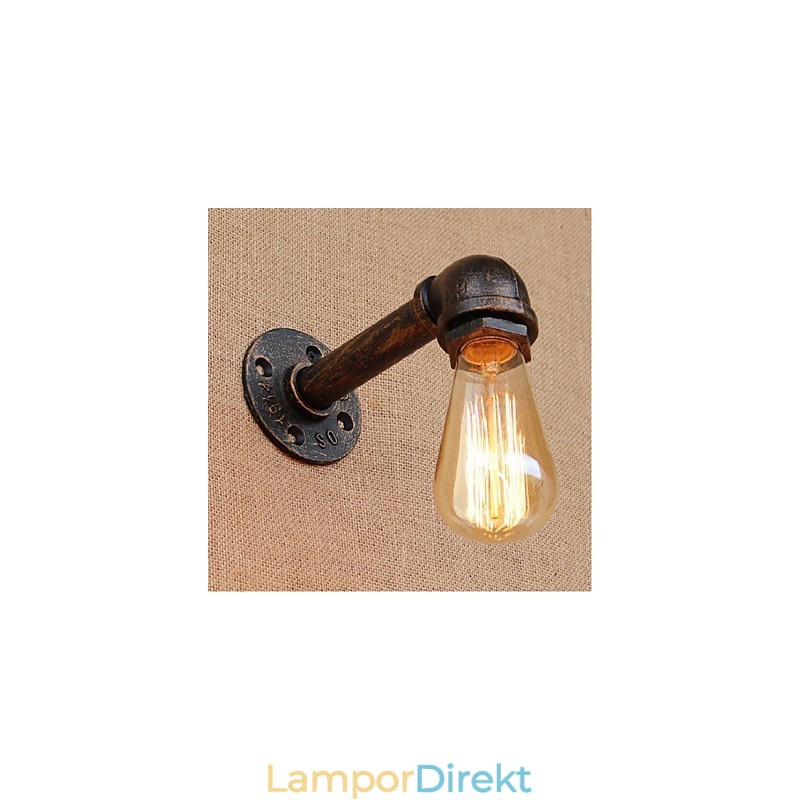 Nostalgi Enkel Vattenpipa Dekorativ Liten Vägglampa Vägglampa