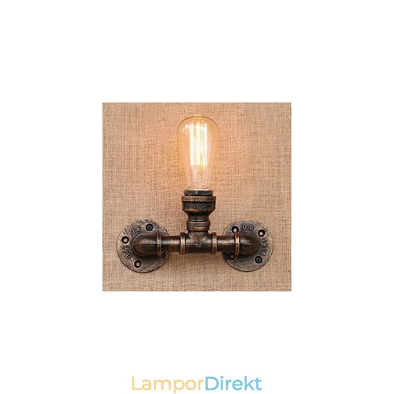 Nostalgi Enkel Vattenpipa Dekorativ Liten Vägglampa Vägglampa