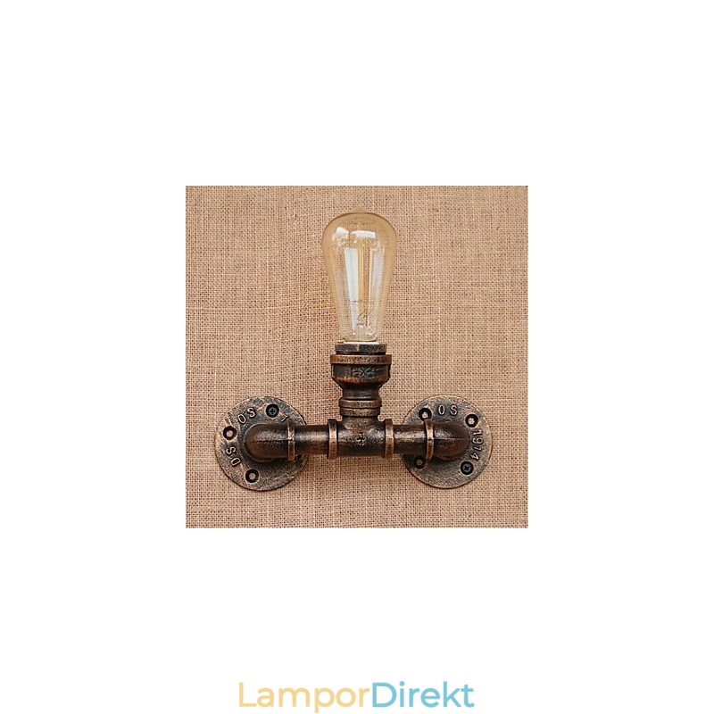 Nostalgi Enkel Vattenpipa Dekorativ Liten Vägglampa Vägglampa