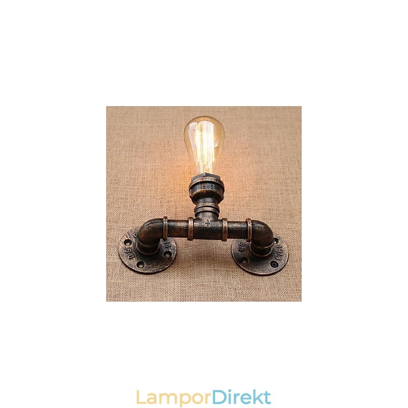 Nostalgi Enkel Vattenpipa Dekorativ Liten Vägglampa Vägglampa