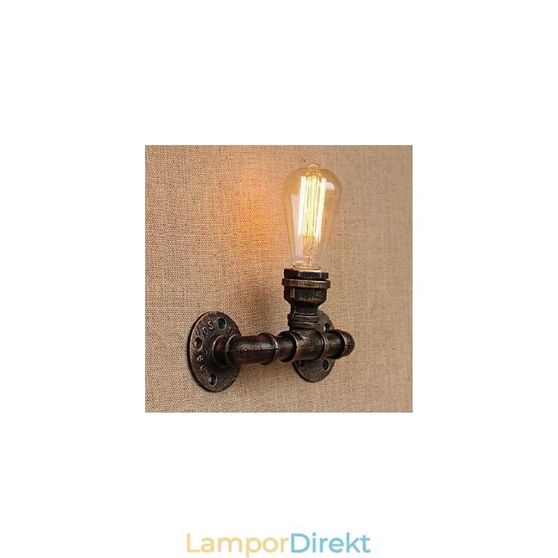 Nostalgi Enkel Vattenpipa Dekorativ Liten Vägglampa Vägglampa