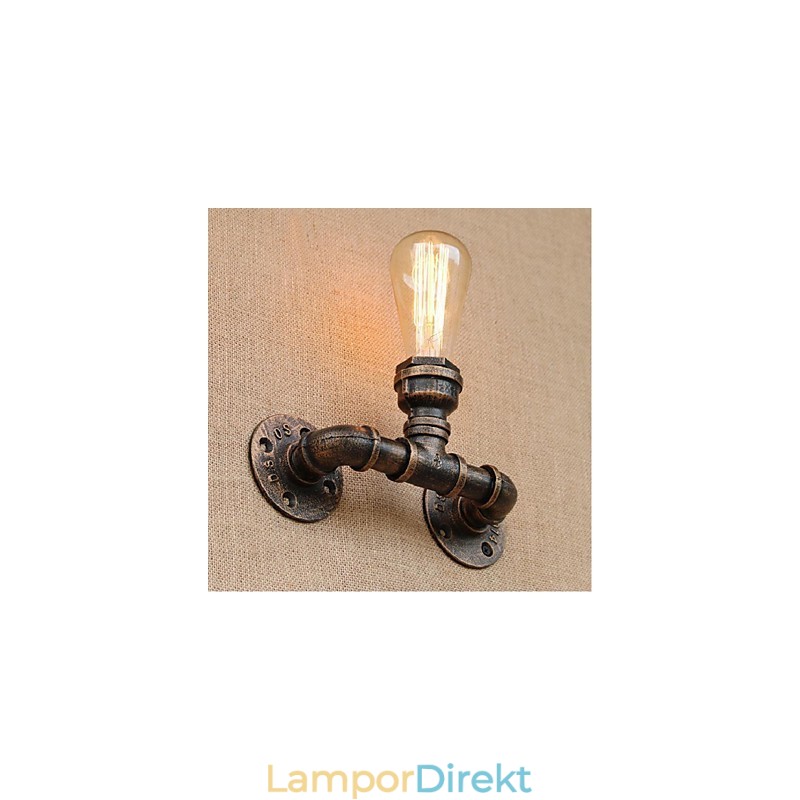Nostalgi Enkel Vattenpipa Dekorativ Liten Vägglampa Vägglampa