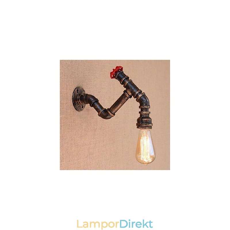 Nostalgi Enkel Vattenpipa Dekorativ Liten Vägglampa Vägglampa