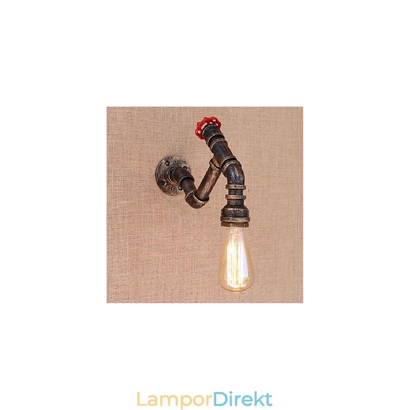 Nostalgi Enkel Vattenpipa Dekorativ Liten Vägglampa Vägglampa