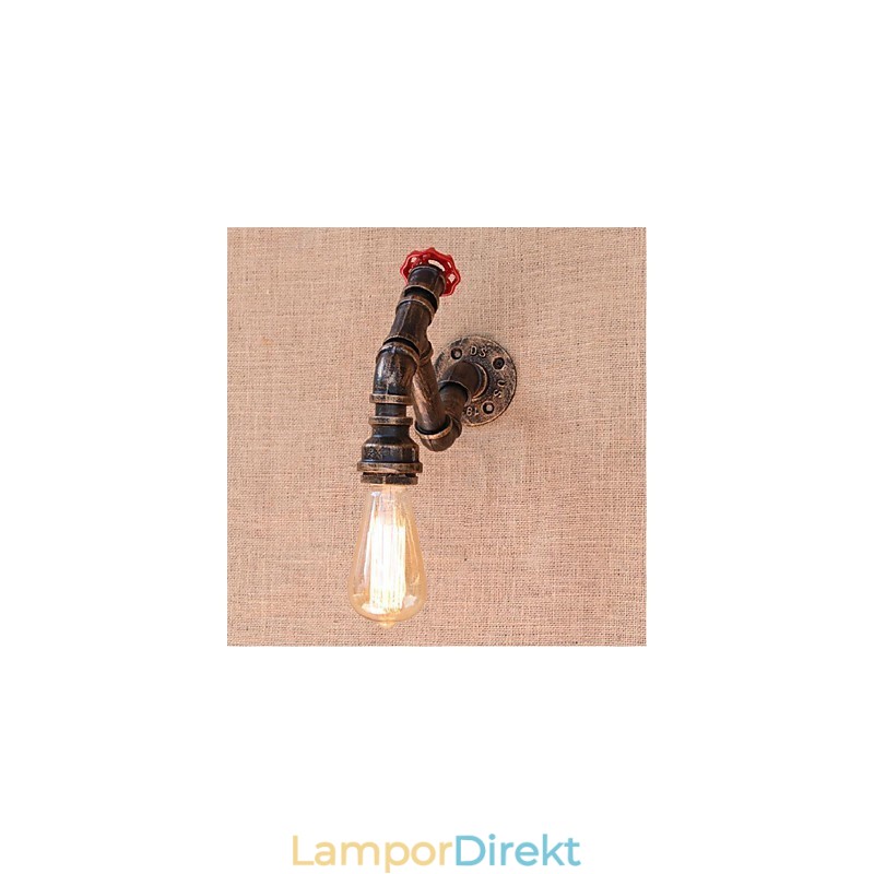 Nostalgi Enkel Vattenpipa Dekorativ Liten Vägglampa Vägglampa