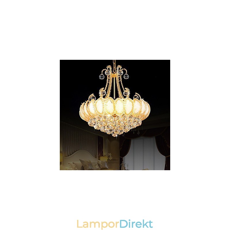 Modern Lyxkrona Kristall Pendelljus Diameter 50Cm Innehåller 8 Lampor