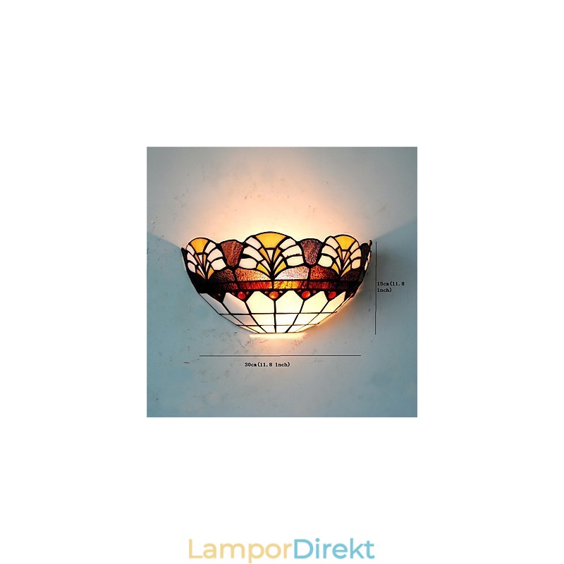 Retro Country Vägglampor Glas Skärm Vardagsrum Sovrum Restaurang Café Bar Vägglampor