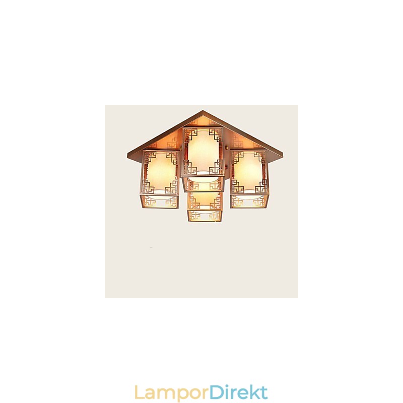 En Kinesisk Stil Lampor Järn Tak Belysning Atmosfär