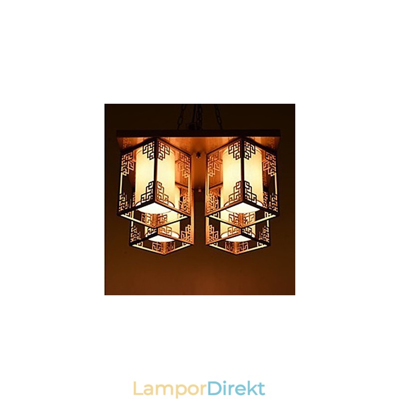 En Kinesisk Stil Lampor Järn Tak Belysning Atmosfär