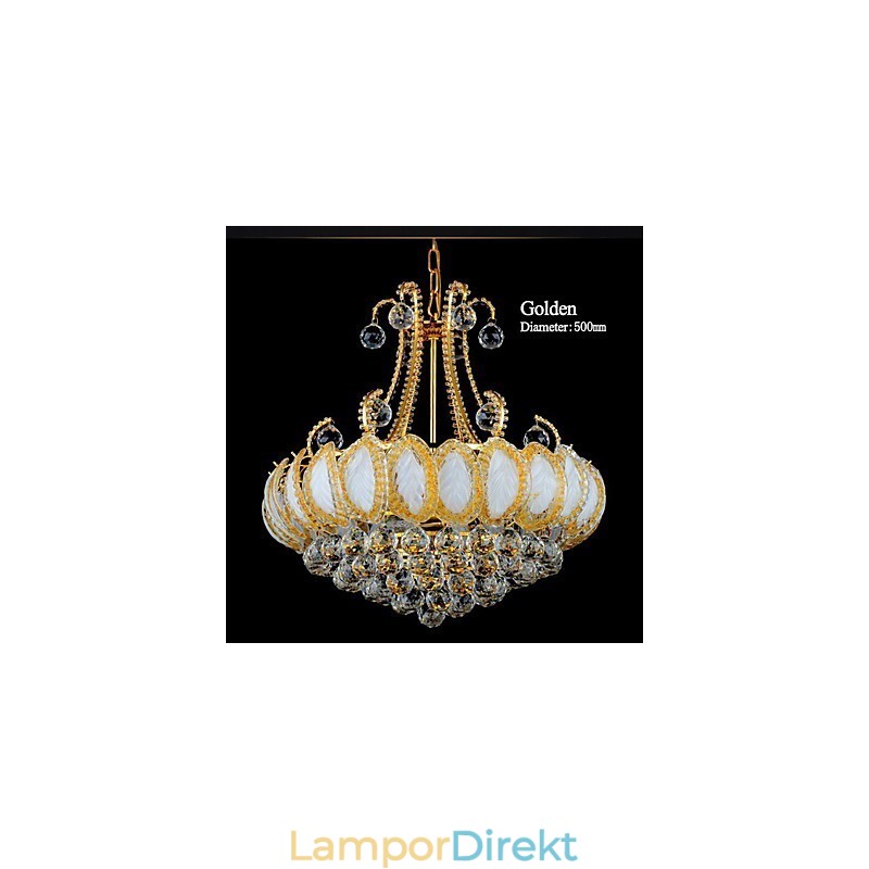Modern Lyxkrona Kristall Pendelljus Diameter 50Cm Innehåller 8 Lampor