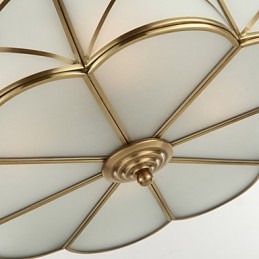 Traditionell Klassisk Rustik Lodge Mässing Metall Flush Mount