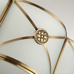 Traditionell Klassisk Rustik Lodge Mässing Metall Flush Mount