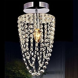 1 Ljus Krom Modern K9 Transparent Kristallkrona Med 1 Glödlampa