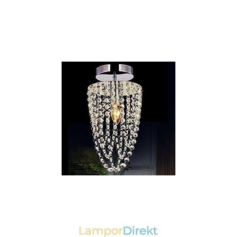 1 Ljus Krom Modern K9 Transparent Kristallkrona Med 1 Glödlampa