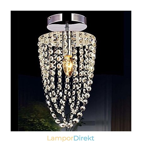 1 Ljus Krom Modern K9 Transparent Kristallkrona Med 1 Glödlampa 1 Ljus Krom Modern K9 Transparent Kristallkrona Med 1 Glödlampa