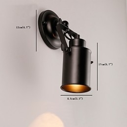 Vintage Black Metal Loft Vägglampa Vardagsrum Matsal Hall Cafe Barer Bar Vägglampa