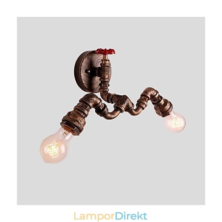 Vintage Industrial Pipe Vägglampor Creative Lights Restaurang Cafe Bar Dekorationsbelysning Med 2 Ljus Målad Finish Vintage Industrial Pipe Vägglampor Creative Lights Restaurang Cafe Bar Dekorationsbelysning Med 2 Ljus Målad Finish