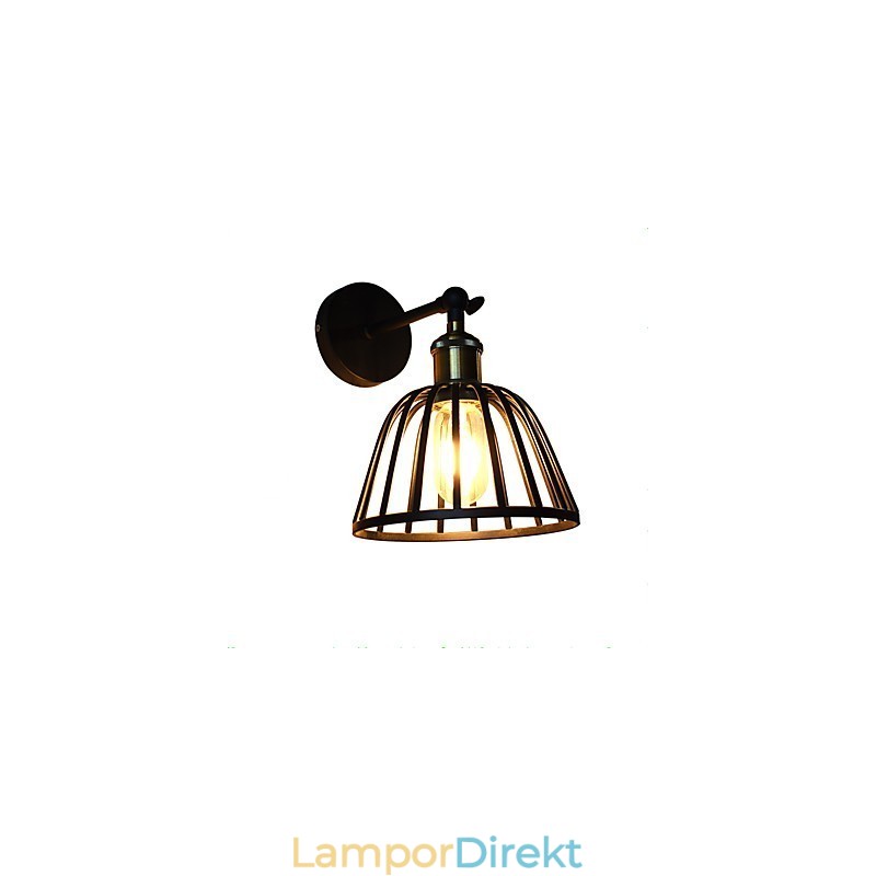 Ljus Målat Stål Vägglampa Stum Svart Amerikansk Kaffe Dekoration Retro Väggljus Ljussabel Lampa På Vägg
