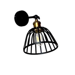Ljus Målat Stål Vägglampa Stum Svart Amerikansk Kaffe Dekoration Retro Väggljus Ljussabel Lampa På Vägg
