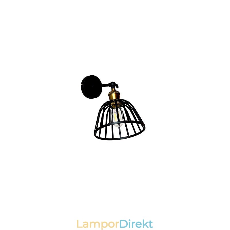 Ljus Målat Stål Vägglampa Stum Svart Amerikansk Kaffe Dekoration Retro Väggljus Ljussabel Lampa På Vägg