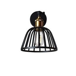 Ljus Målat Stål Vägglampa Stum Svart Amerikansk Kaffe Dekoration Retro Väggljus Ljussabel Lampa På Vägg