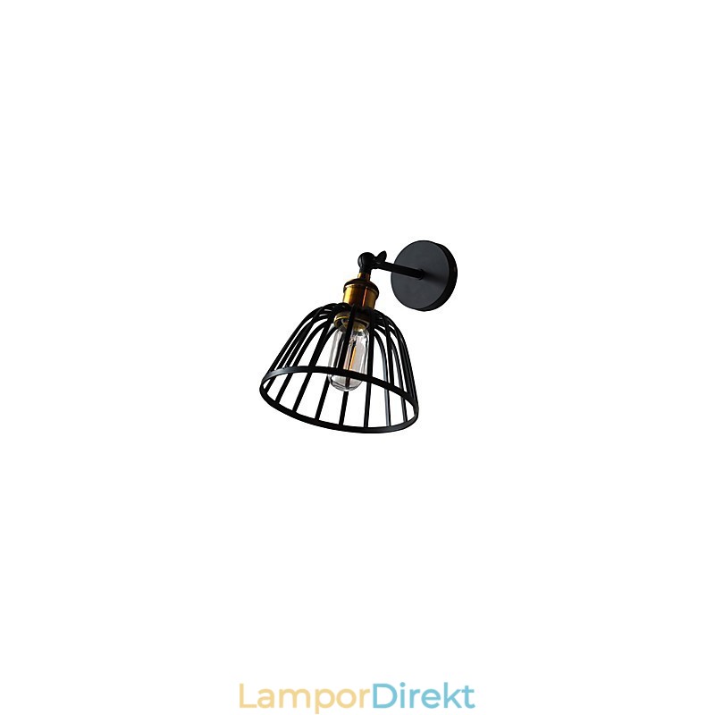 Ljus Målat Stål Vägglampa Stum Svart Amerikansk Kaffe Dekoration Retro Väggljus Ljussabel Lampa På Vägg