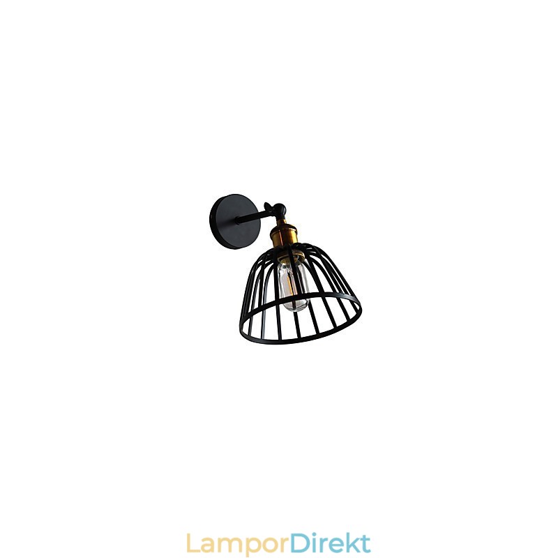 Ljus Målat Stål Vägglampa Stum Svart Amerikansk Kaffe Dekoration Retro Väggljus Ljussabel Lampa På Vägg