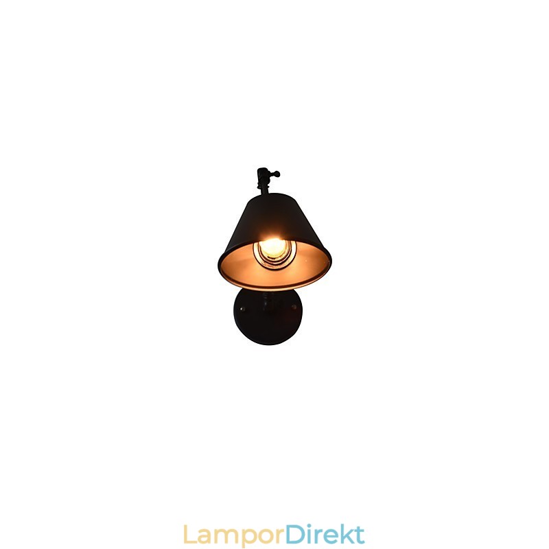 Vägglampa Vägglampor Väggjärn Vägglampa Stum Svart Ljussabel Lampa På Vägg