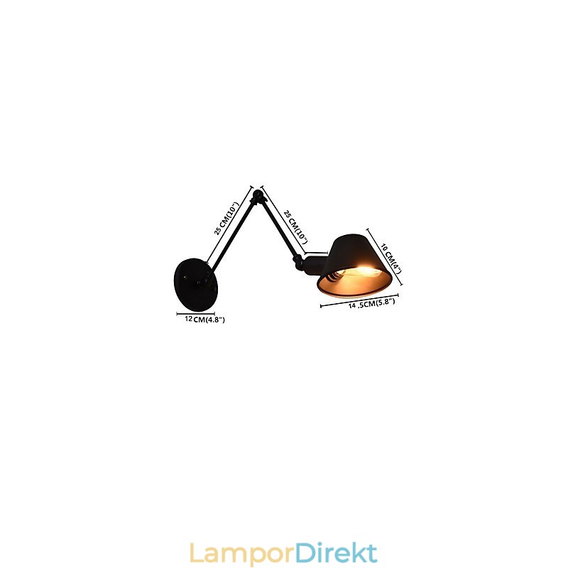 Vägglampa Vägglampor Väggjärn Vägglampa Stum Svart Ljussabel Lampa På Vägg