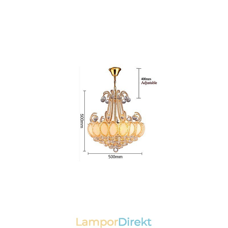Modern Lyxkrona Kristall Pendelljus Diameter 50Cm Innehåller 8 Lampor