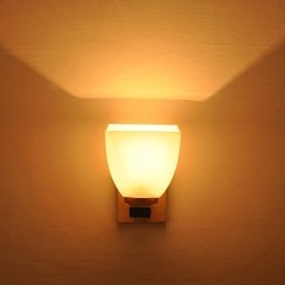 Enkel Vägglampa Sängbordslampa Med Glasskärm Och Massivt Trä För Sovrumsbyrå Vardagsrum Babyrum College Sovsal Soffbord Bokhyllor