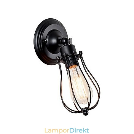 Vintage Vägglampa Industriell Vägglampa Svart Metalltråd Bur Vägglampa Vintage Vägglampa Industriell Vägglampa Svart Metalltråd Bur Vägglampa