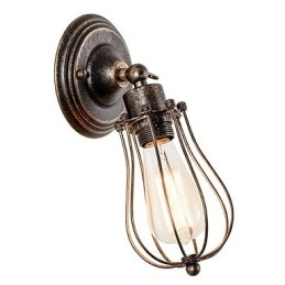 Vintage Vägglampa Industriell Vägglampa Svart Metalltråd Bur Vägglampa