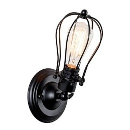 Vintage Vägglampa Industriell Vägglampa Svart Metalltråd Bur Vägglampa