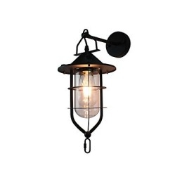 Ljus Målat Stål Vägglampa Stum Svart Amerikansk Kaffe Dekoration Retro Väggljus Ljussabel Lampa På Vägg