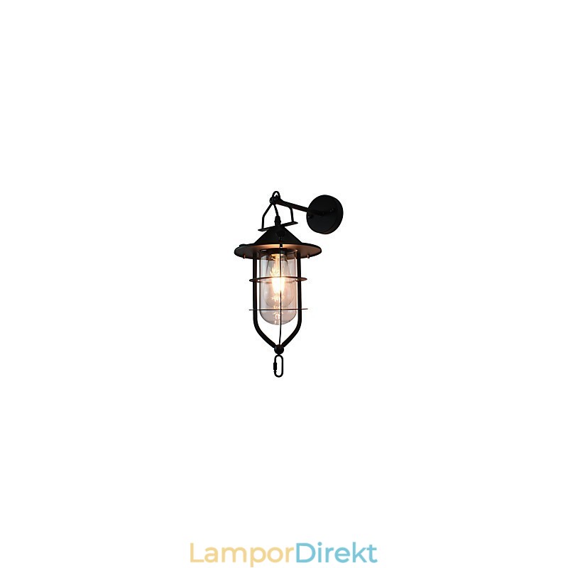 Ljus Målat Stål Vägglampa Stum Svart Amerikansk Kaffe Dekoration Retro Väggljus Ljussabel Lampa På Vägg