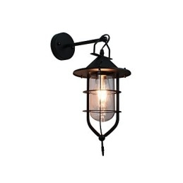 Ljus Målat Stål Vägglampa Stum Svart Amerikansk Kaffe Dekoration Retro Väggljus Ljussabel Lampa På Vägg