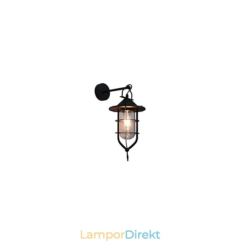 Ljus Målat Stål Vägglampa Stum Svart Amerikansk Kaffe Dekoration Retro Väggljus Ljussabel Lampa På Vägg