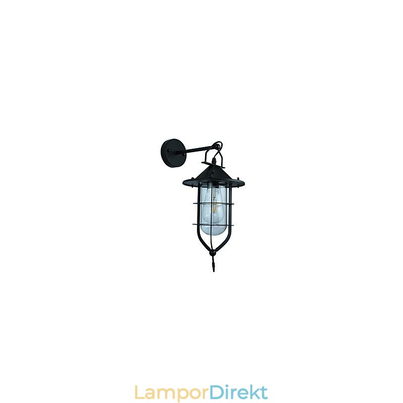 Ljus Målat Stål Vägglampa Stum Svart Amerikansk Kaffe Dekoration Retro Väggljus Ljussabel Lampa På Vägg