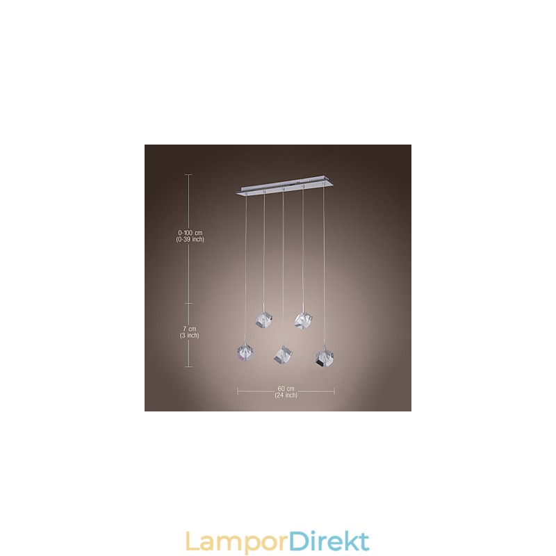 Modern Contemporary Island Crystal Chrome Pendellampa