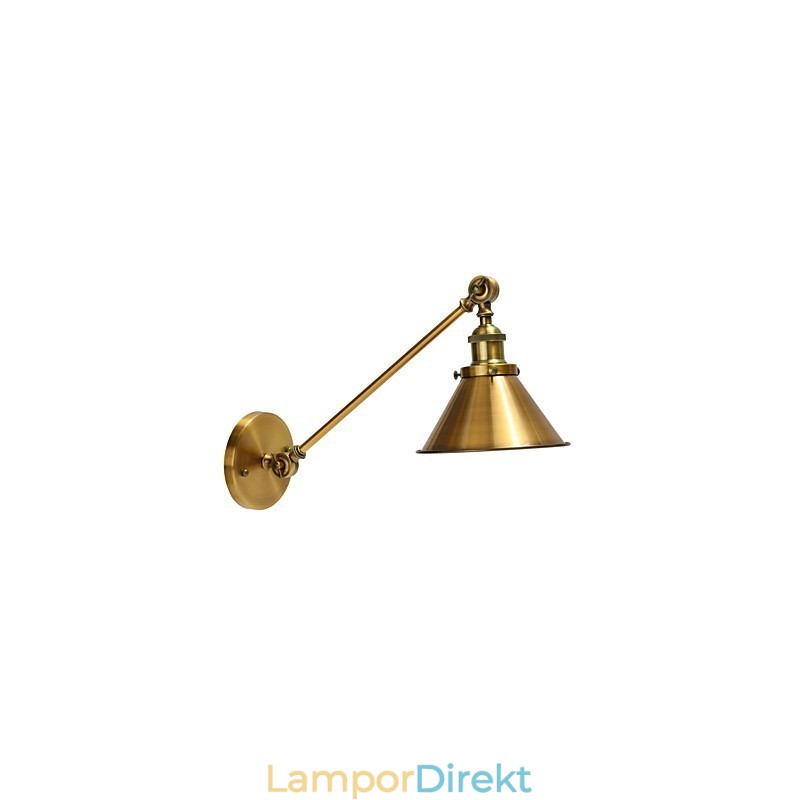 Vintage Metall Vägglampa Monterad Retro Industriell Väggljus Lampskärm Justerbar Nattbelysning