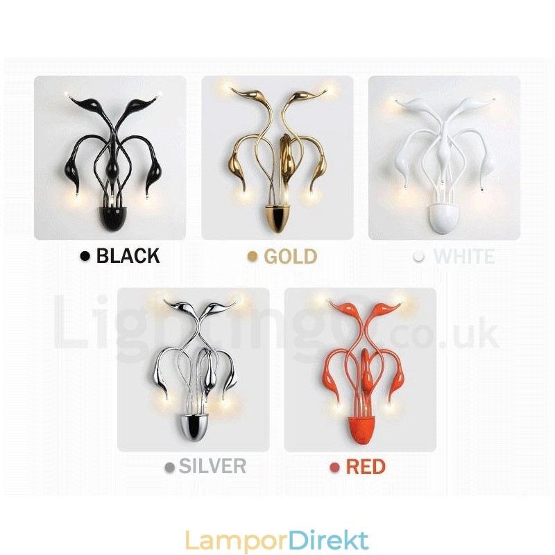Swan Head Modern Contemporary Multi Colors Ambient Light Wall Sconces Wall Light