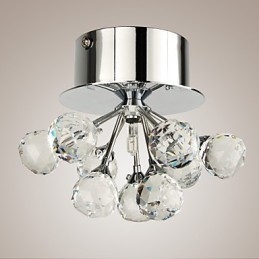 Modern Och Modern Kristall Mini Style Chrome Metal Flush Mount